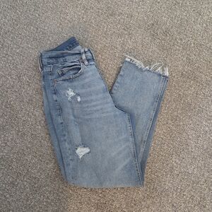 Old Navy Light Blue Distressed Ankle Jeans